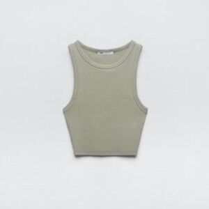 Zara Khaki Women's Tank Top